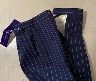 Neu mit Etikett: 595 $ Ralph Lauren Purple Label Herrenhose Navy 32 US (48 Euro) Italien