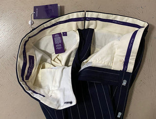 Neu mit Etikett: 595 $ Ralph Lauren Purple Label Herrenhose Navy 32 US (48 Euro) Italien
