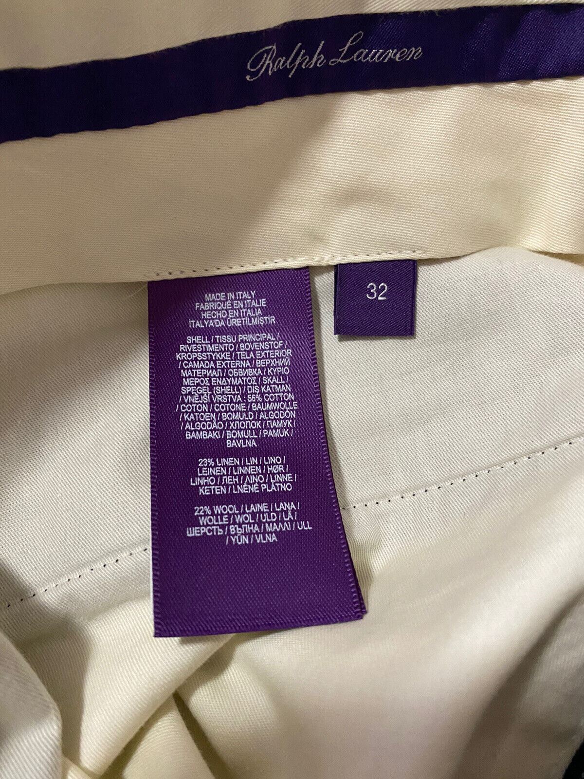 NWT $595 Ralph Lauren Purple Label Мужские брюки темно-синие 32 США (48 евро) Италия