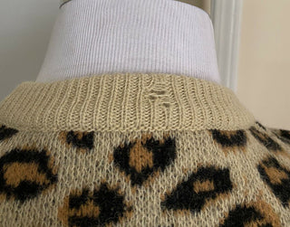 Neu mit Etikett: 1960 $ Gucci Herren Woll-Jacquard-Strickpullover mit Rundhalsausschnitt Kamel/Schwarz XS Italien