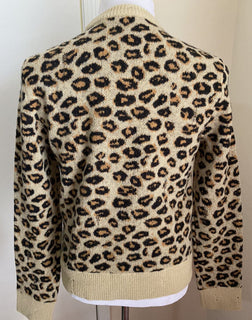Neu mit Etikett: 1960 $ Gucci Herren Woll-Jacquard-Strickpullover mit Rundhalsausschnitt Kamel/Schwarz XS Italien