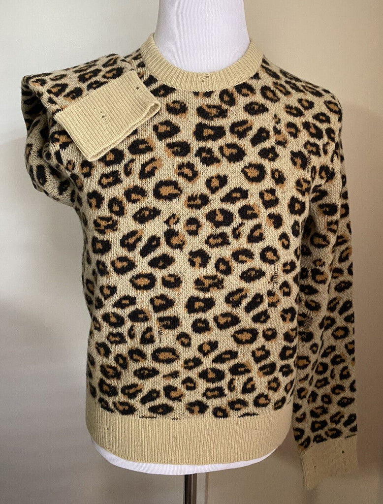 Neu mit Etikett: 1960 $ Gucci Herren Woll-Jacquard-Strickpullover mit Rundhalsausschnitt Kamel/Schwarz XL Italien