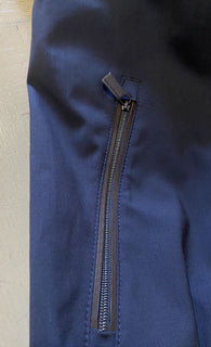 Neue $2450 Ermenegildo Zegna Bomberjacke mit Reißverschlusstaschen und Ärmeln, Marineblau, 40 US/50 Eu Ita