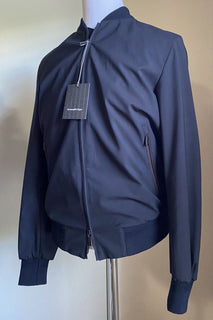 Neue $2450 Ermenegildo Zegna Bomberjacke mit Reißverschlusstaschen und Ärmeln, Marineblau, 40 US/50 Eu Ita