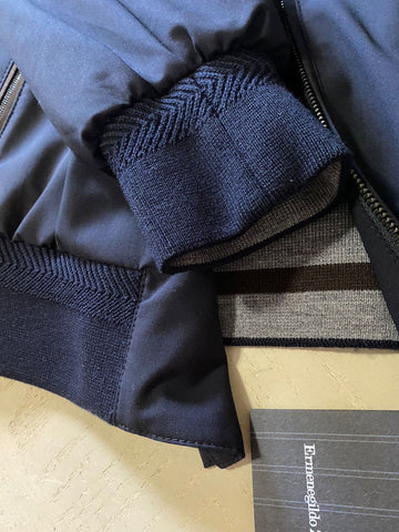 Новый бомбер Ermenegildo Zegna с рукавами на молнии, темно-синий, 40 США/50 ЕС, Италия, $2450