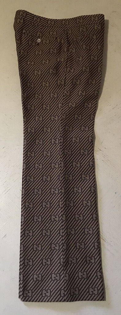 Neu mit Etikett: 1850 $ Gucci Herrenanzughose GG Monogram Brown 32 US (48 Eu) Italien