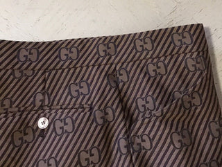 Neu mit Etikett: 1850 $ Gucci Herrenanzughose GG Monogram Brown 32 US (48 Eu) Italien