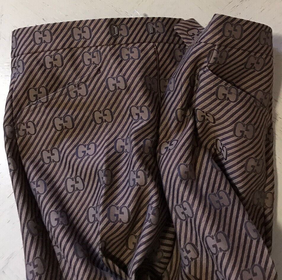 NWT $1850 Gucci Men’s Dress Pants GG Monogram Brown 32 US ( 48 Eu ) Italy