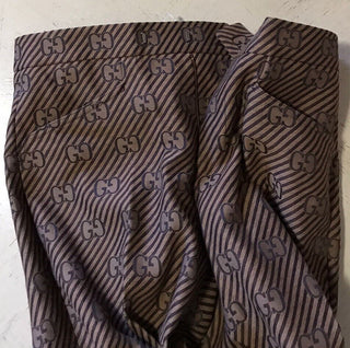 Neu mit Etikett: 1850 $ Gucci Herrenanzughose GG Monogram Brown 32 US (48 Eu) Italien