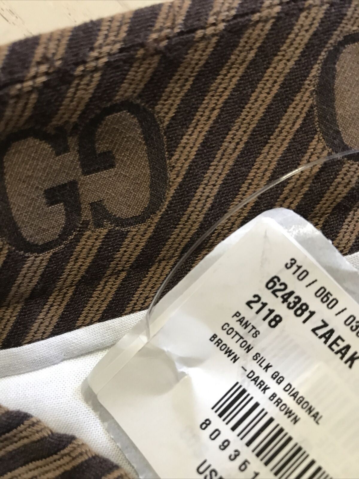 NWT $1850 Мужские классические брюки Gucci GG Monogram Brown 32 США (48 ЕС) Италия