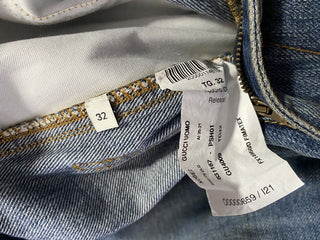 Neu mit Etikett: 1400 $ Gucci Herrenjeans Jeanshose Blau 32 US Italien