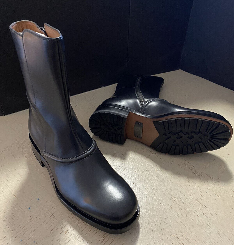 Neu $ 1595 Ermenegildo Zegna Couture Kalbsleder Stiefel Schuhe MD Grau 10 US