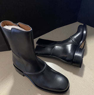 Neu $ 1595 Ermenegildo Zegna Couture Kalbsleder Stiefel Schuhe MD Grau 10 US