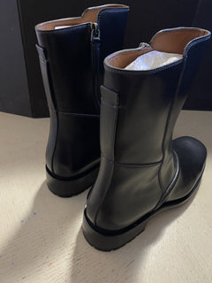 Neu $ 1595 Ermenegildo Zegna Couture Kalbsleder Stiefel Schuhe MD Grau 10 US