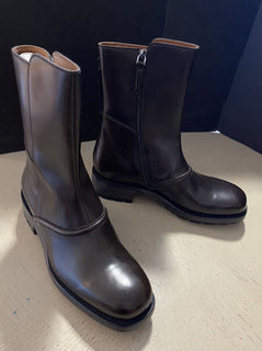Neu $ 1595 Ermenegildo Zegna Couture Kalbsleder Stiefel Schuhe DK Braun 11 US