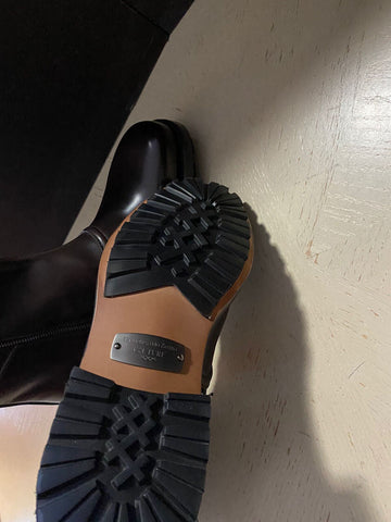 New $1595 Ermenegildo Zegna Couture Calfskin Leather Boots Shoes DK Brown 11 US