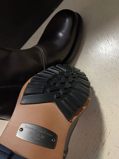 Neu $ 1595 Ermenegildo Zegna Couture Kalbsleder Stiefel Schuhe DK Braun 11 US
