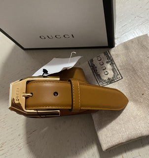 Neuer Gucci Herren-Ledergürtel Gucci-Monogramm Braun 95/38 Italien