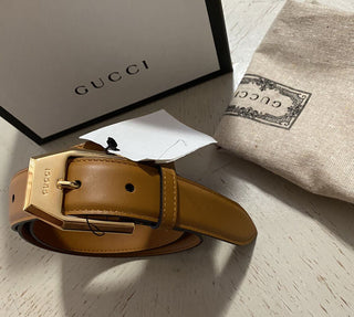 Neuer Gucci Herren-Ledergürtel Gucci-Monogramm Braun 95/38 Italien