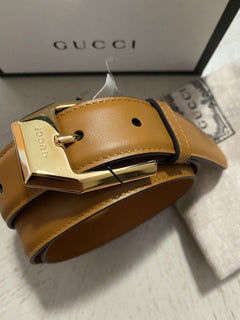 Neuer Gucci Herren-Ledergürtel Gucci-Monogramm Braun 95/38 Italien