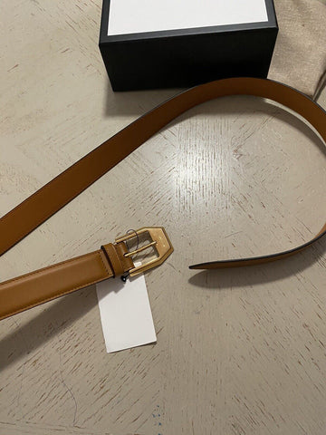New Gucci Mens Leather Belt Gucci Monogram Brown 95/38 Italy