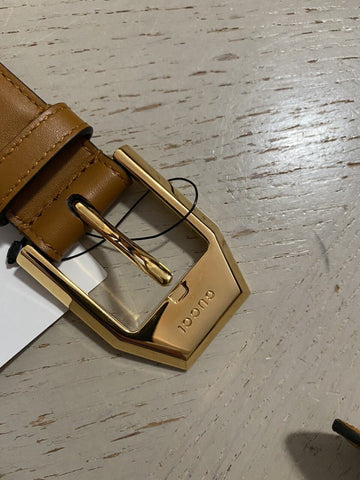 New Gucci Mens Leather Belt Gucci Monogram Brown 95/38 Italy