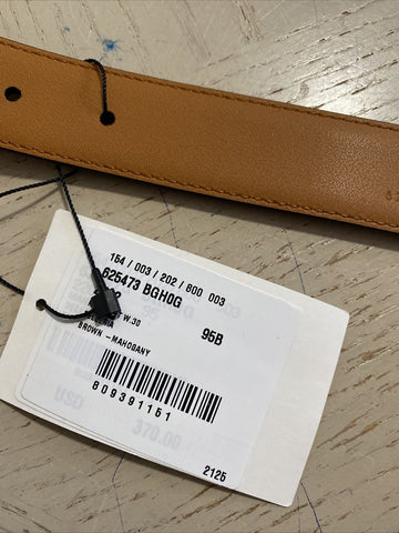 New Gucci Mens Leather Belt Gucci Monogram Brown 95/38 Italy