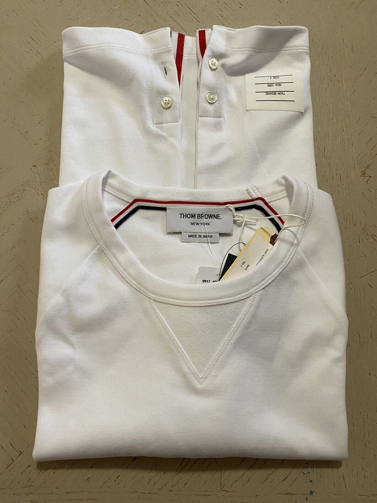 Neues 550 $ Thom Browne Solid-Hued T-Shirt Weiß Größe 2 (M) Japan