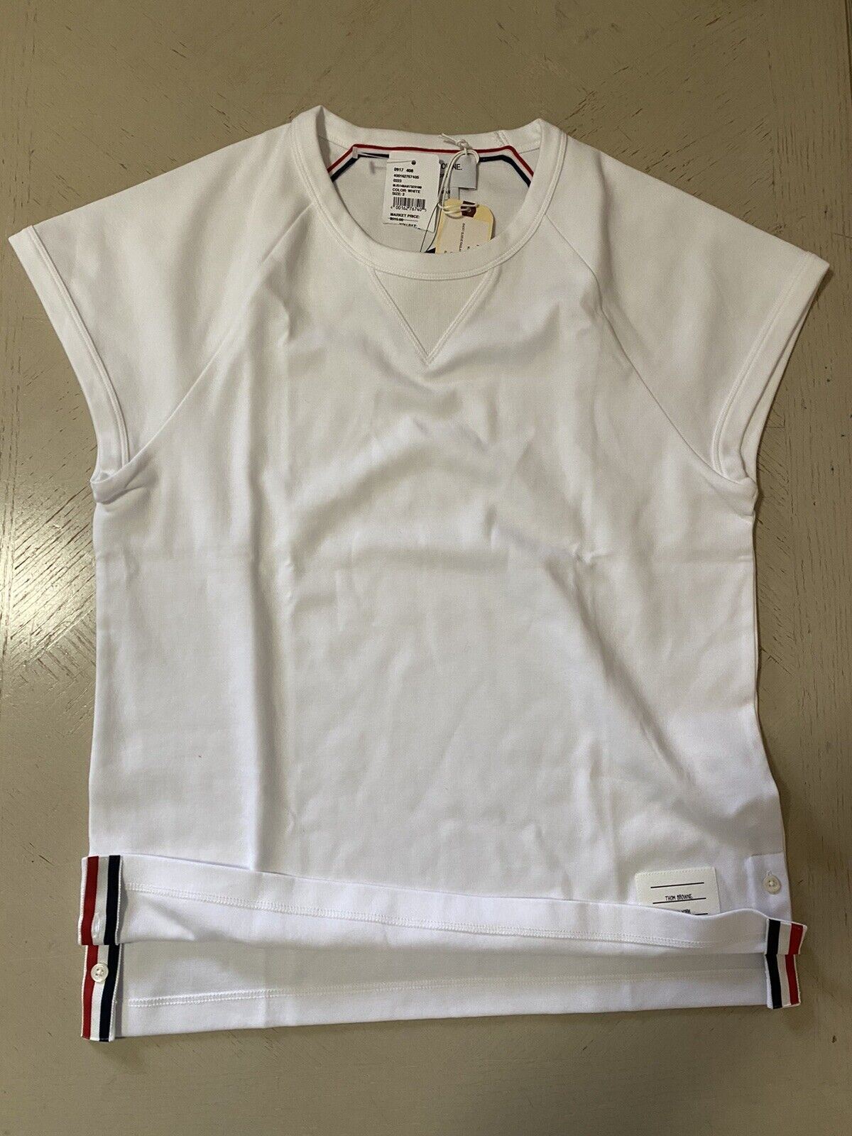 New $550 Thom Browne Solid-Hued T-Shirt White Size 2 ( M ) Japan