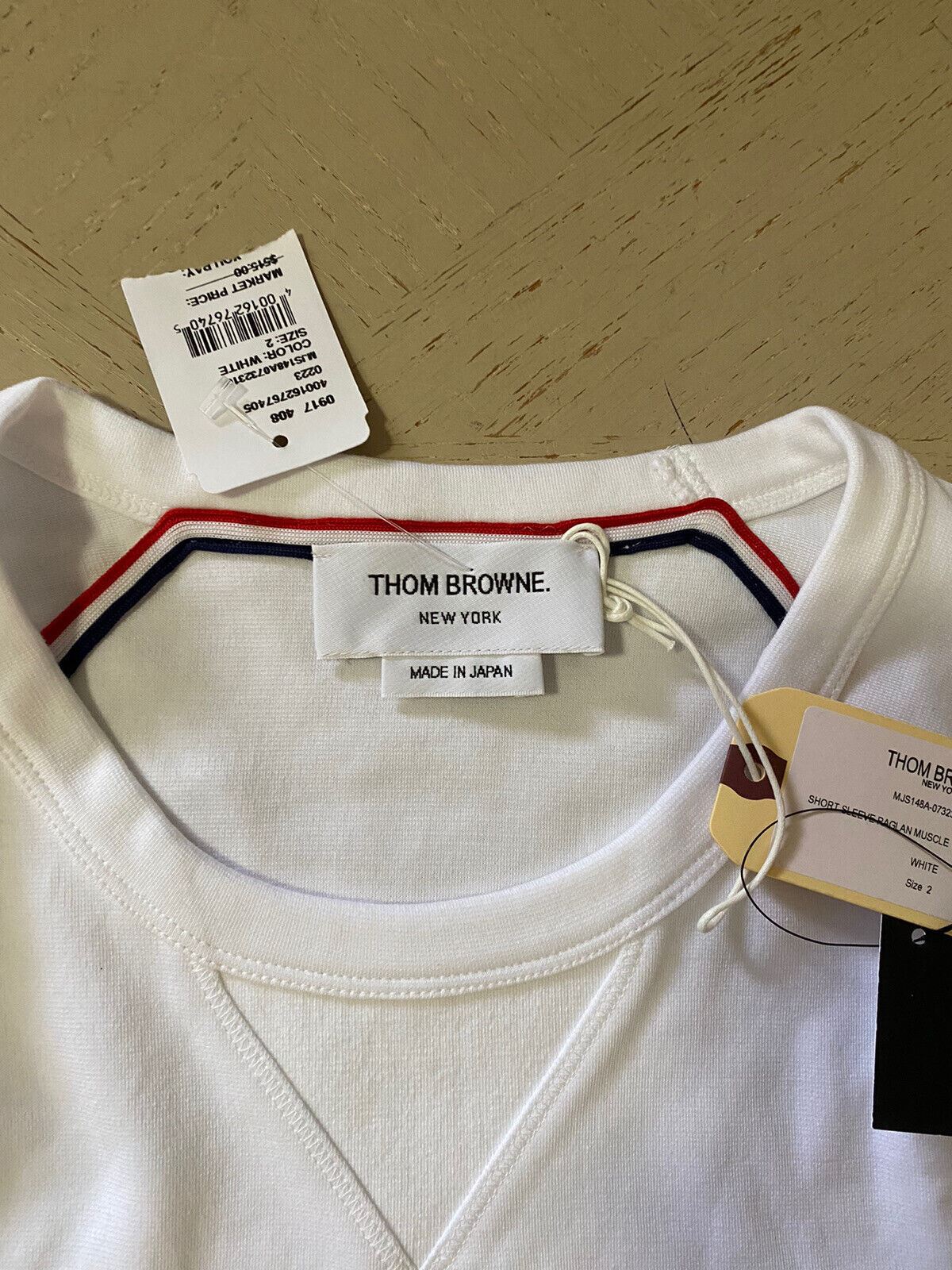 New $550 Thom Browne Solid-Hued T-Shirt White Size 2 ( M ) Japan