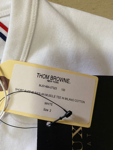 Neues 550 $ Thom Browne Solid-Hued T-Shirt Weiß Größe 2 (M) Japan
