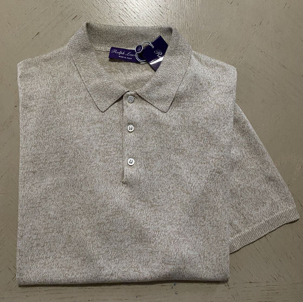 NWT $695 Ralph Lauren Purple Label Men Polo Shirt Color Stone XXL Italy