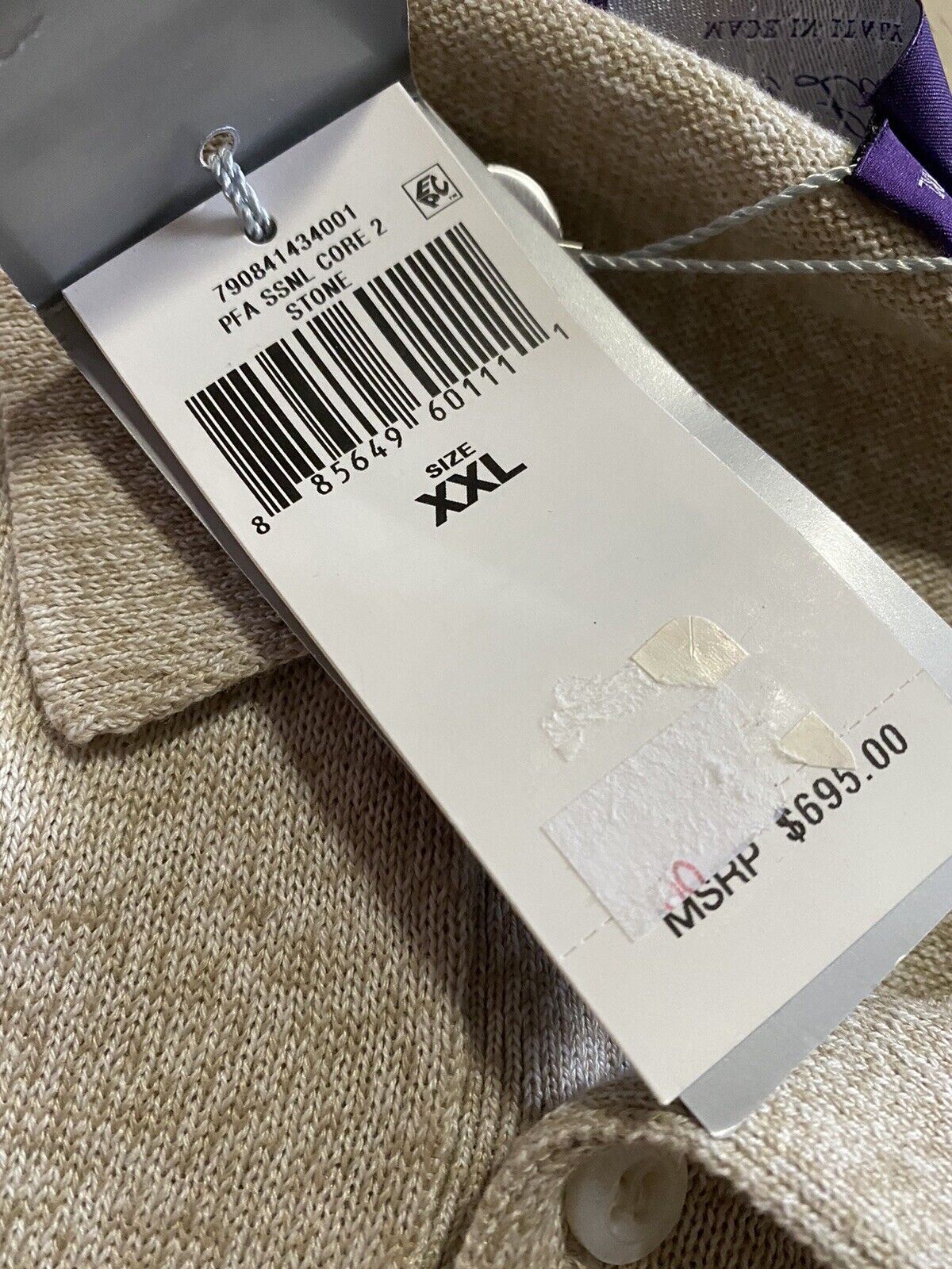 NWT $695 Ralph Lauren Purple Label Men Polo Shirt Color Stone XXL Italy