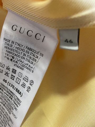New Gucci Men’s Long Sleeve Dress Shirt Color Buttercup/Yellow Size S  Italy
