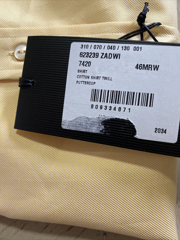 New Gucci Men’s Long Sleeve Dress Shirt Color Buttercup/Yellow Size S  Italy