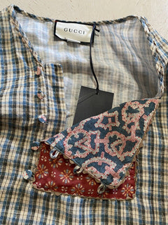 Neues Gucci Country Check-Hemd im Wert von 1200 $ Blau/Rot/Grün Größe 46 EU Italien