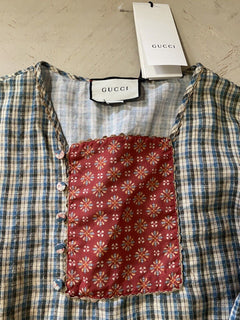 Neues Gucci Country Check-Hemd im Wert von 1200 $ Blau/Rot/Grün Größe 46 EU Italien