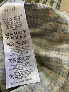 Neues Gucci Country Check-Hemd im Wert von 1200 $ Blau/Rot/Grün Größe 46 EU Italien