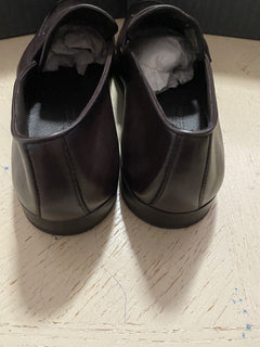 Neu $775 Ermenegildo Zegna Iconic Mokassin-Leder-Loafer-Schuh DK Brown 10,5 US