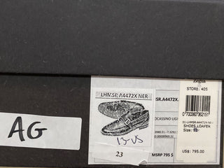Neu $795 Ermenegildo Zegna Mokassin-Leder-Loafer-Schuh Schwarz 13 US Italien