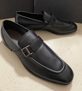 Neu $795 Ermenegildo Zegna Mokassin-Leder-Loafer-Schuh Schwarz 13 US Italien