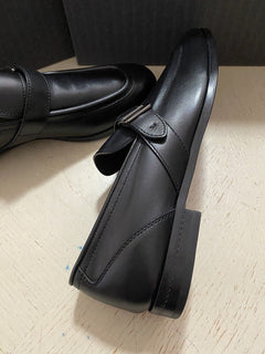 Neu $795 Ermenegildo Zegna Mokassin-Leder-Loafer-Schuh Schwarz 13 US Italien