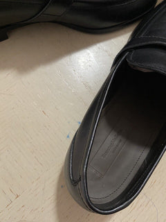 Neu $795 Ermenegildo Zegna Mokassin-Leder-Loafer-Schuh Schwarz 13 US Italien