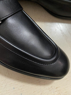 Neu $795 Ermenegildo Zegna Mokassin-Leder-Loafer-Schuh Schwarz 13 US Italien