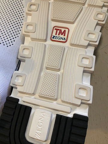 Neu $495 Z Zegna Herren Sock Runners Sneakers Schuhe Weiß/Grau 10,5 US/43,5 Eu