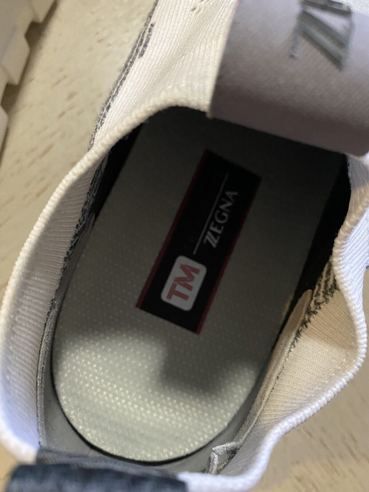 New $495 Z Zegna Men Sock Runners  Sneakers Shoes White/Gray 11.5 US/44.5 Eu