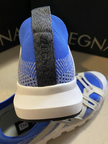 Neu $495 Z Zegna Herren Sock Runners Sneakers Schuhe MD Blau/Weiß 10,5 US/43,5 Eu