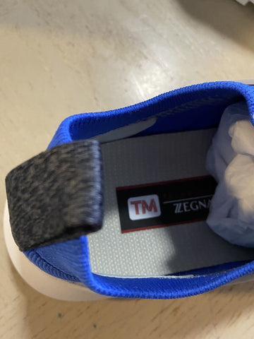 Neu $495 Z Zegna Herren Sock Runners Sneakers Schuhe MD Blau/Weiß 10,5 US/43,5 Eu