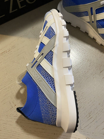Neu $495 Z Zegna Herren Sock Runners Sneakers Schuhe MD Blau/Weiß 10,5 US/43,5 Eu