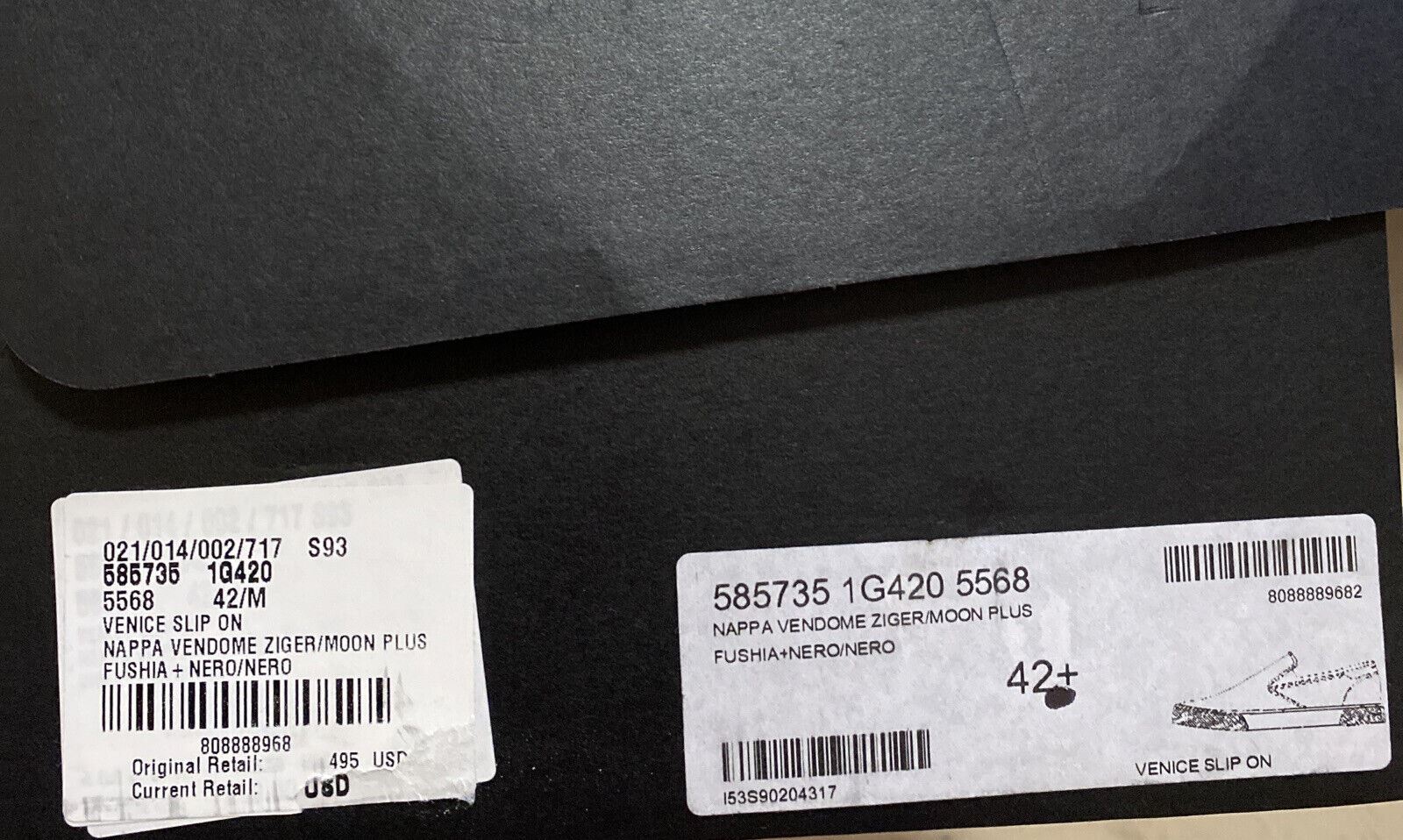 NIB Saint Laurent Мужские кожаные кроссовки Черный/Розовый 9,5 США/42,5 ЕС Италия